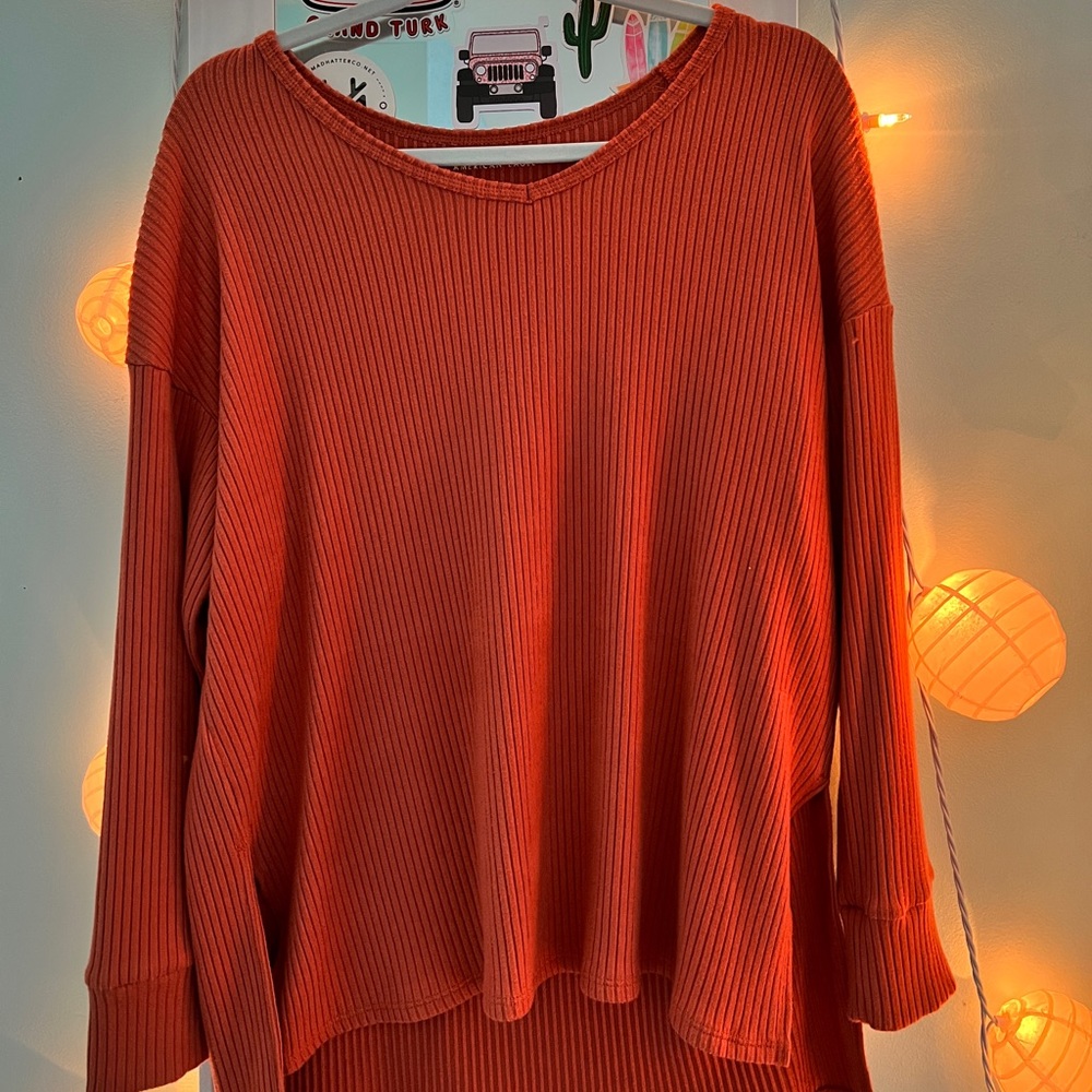 Ribbed Oversized American Eagle Top